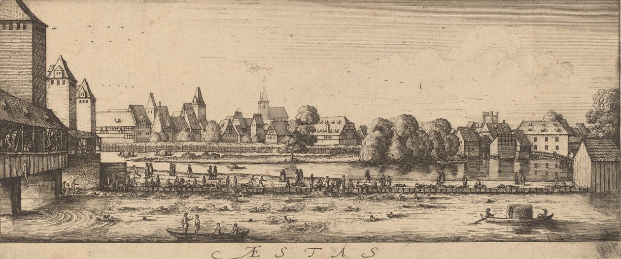 Léto: Místo ke koupání, c. 16281629. od Wenceslaus Hollar