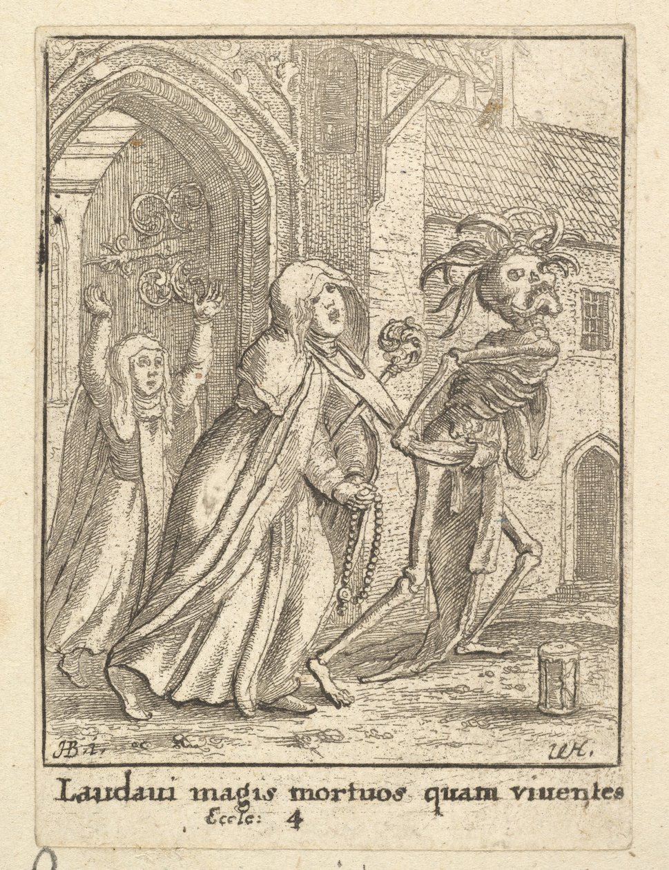 Abatyše, z tance smrti, 1651. od Wenceslaus Hollar