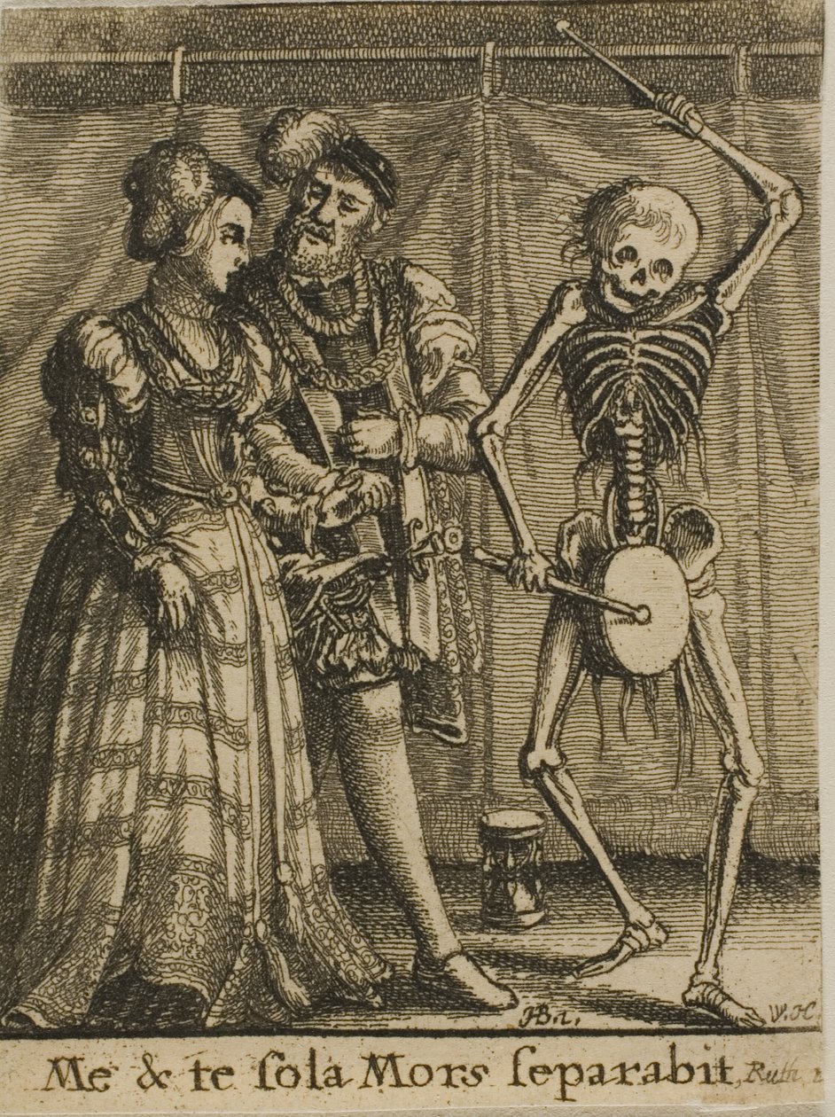 Svatební pár a smrt od Wenceslaus Hollar