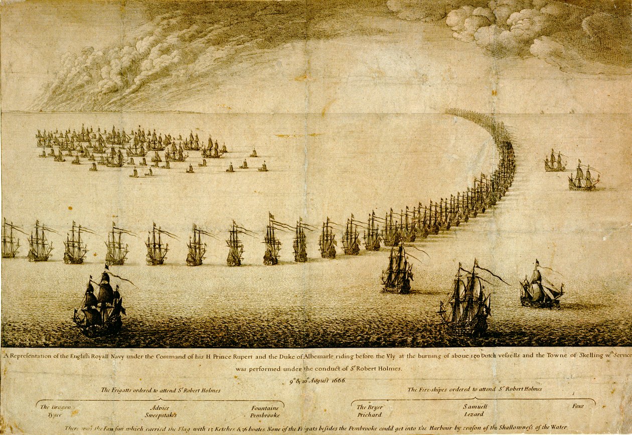 Anglické námořnictvo před Vly od Wenceslaus Hollar