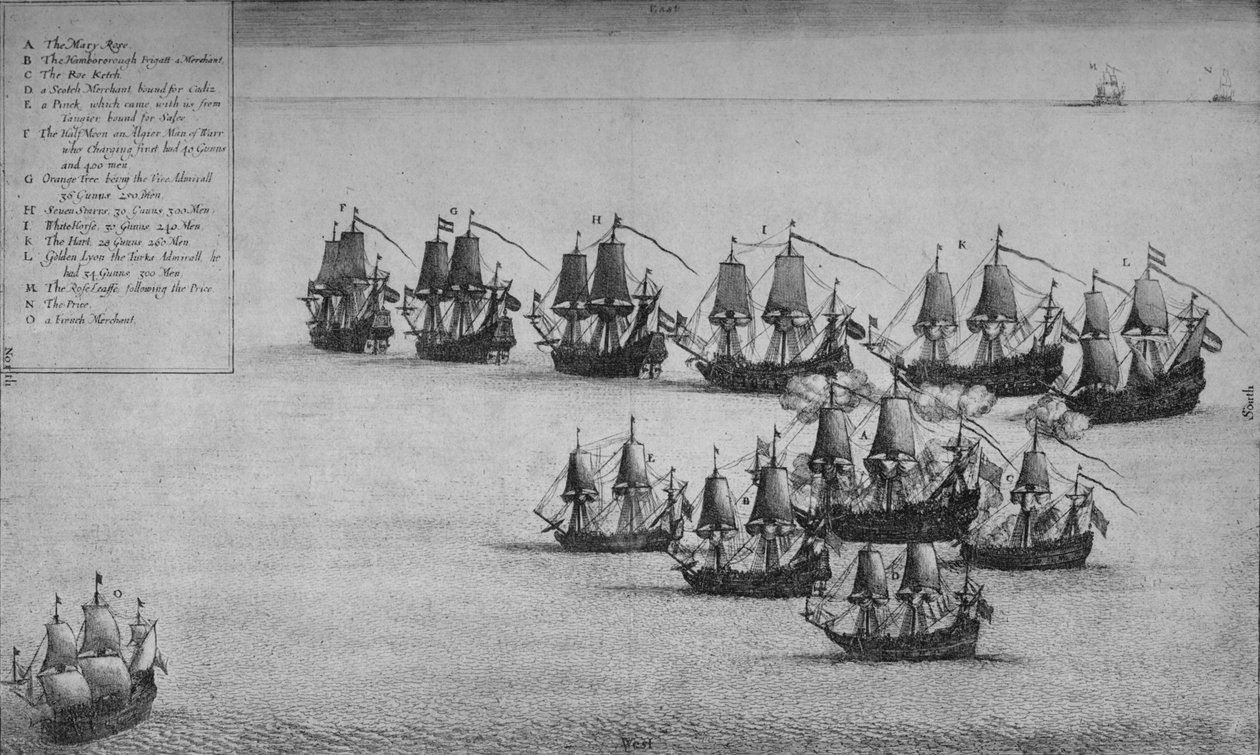 Boj Mary Rose, 1669 od Wenceslaus Hollar