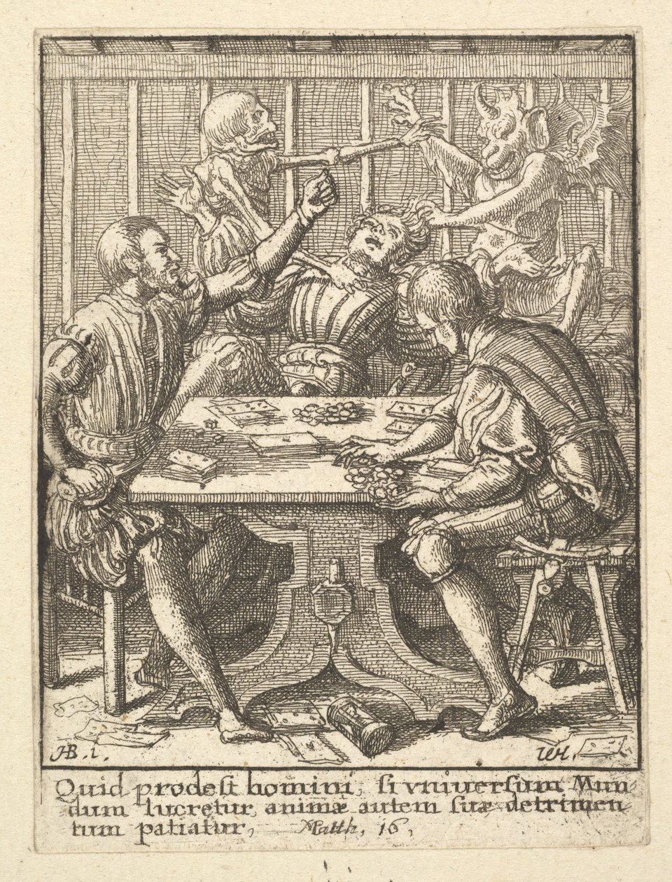 The Gamessters, z Tance smrti, 1651. od Wenceslaus Hollar