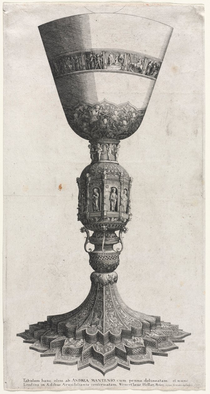 Velký kalich zdobený figurkami od Wenceslaus Hollar