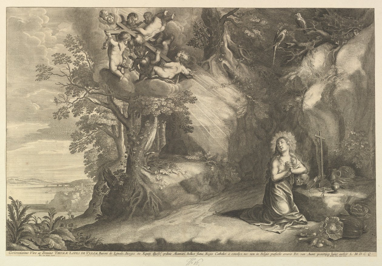 Klečící Magdalena, 1625-77. od Wenceslaus Hollar