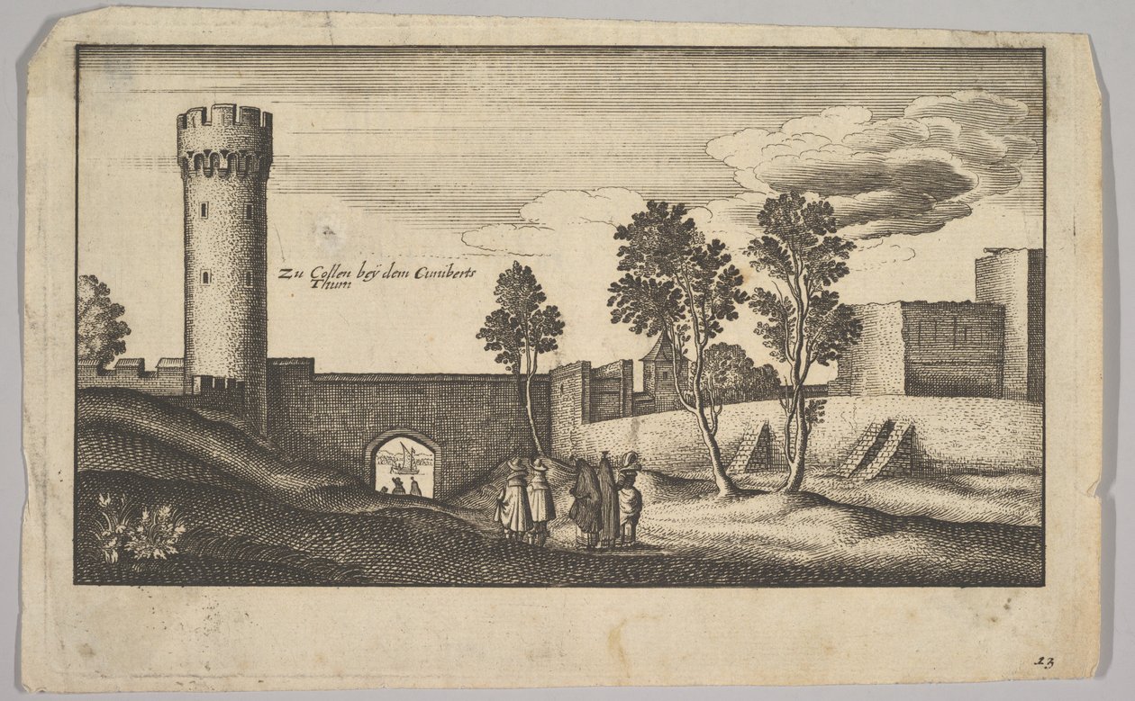 Kopie Kunibertské věže u Kolína nad Rýnem, 1625-77. od Wenceslaus Hollar