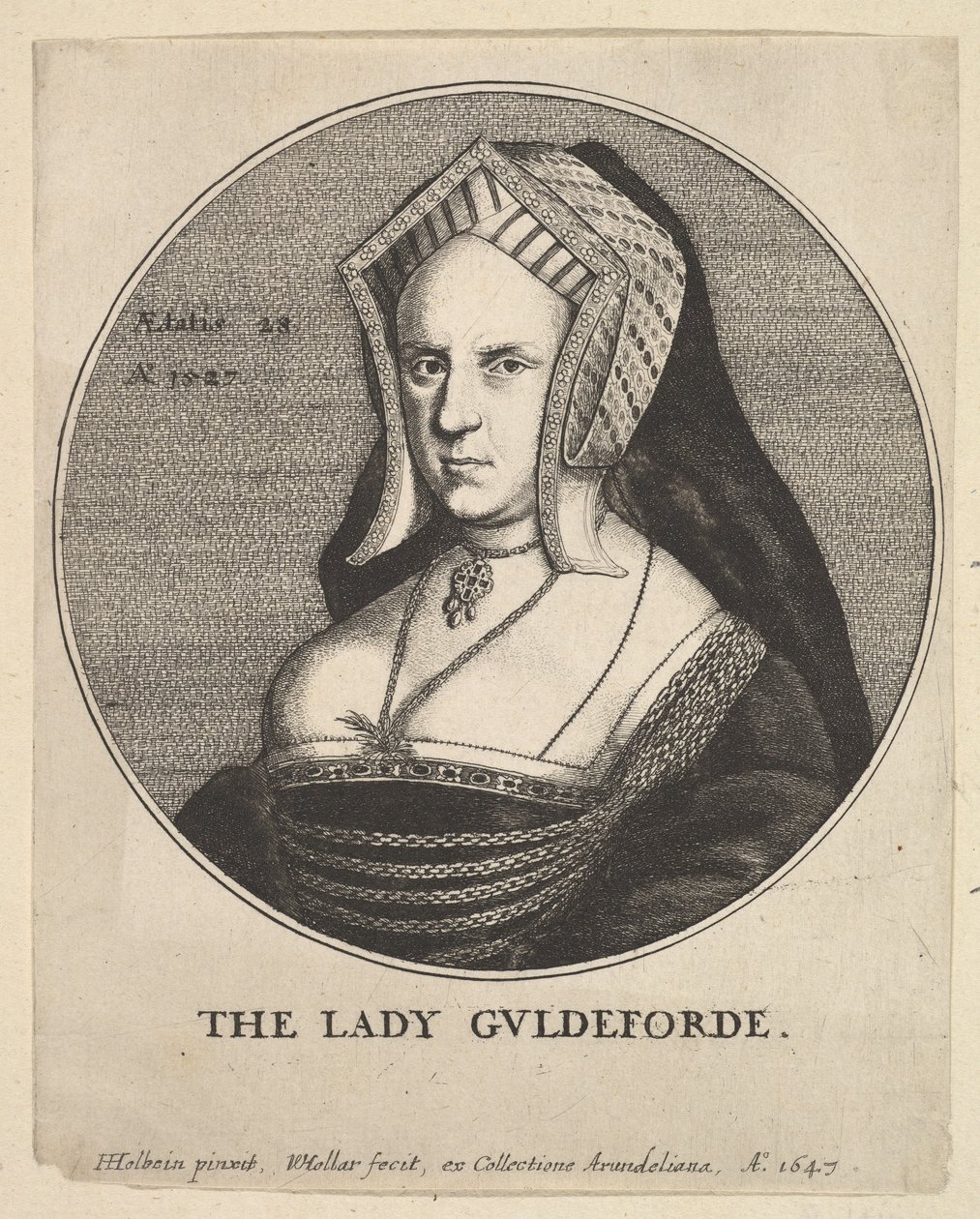 Lady Guldeforde Mary, Lady Guildford, 1647. od Wenceslaus Hollar