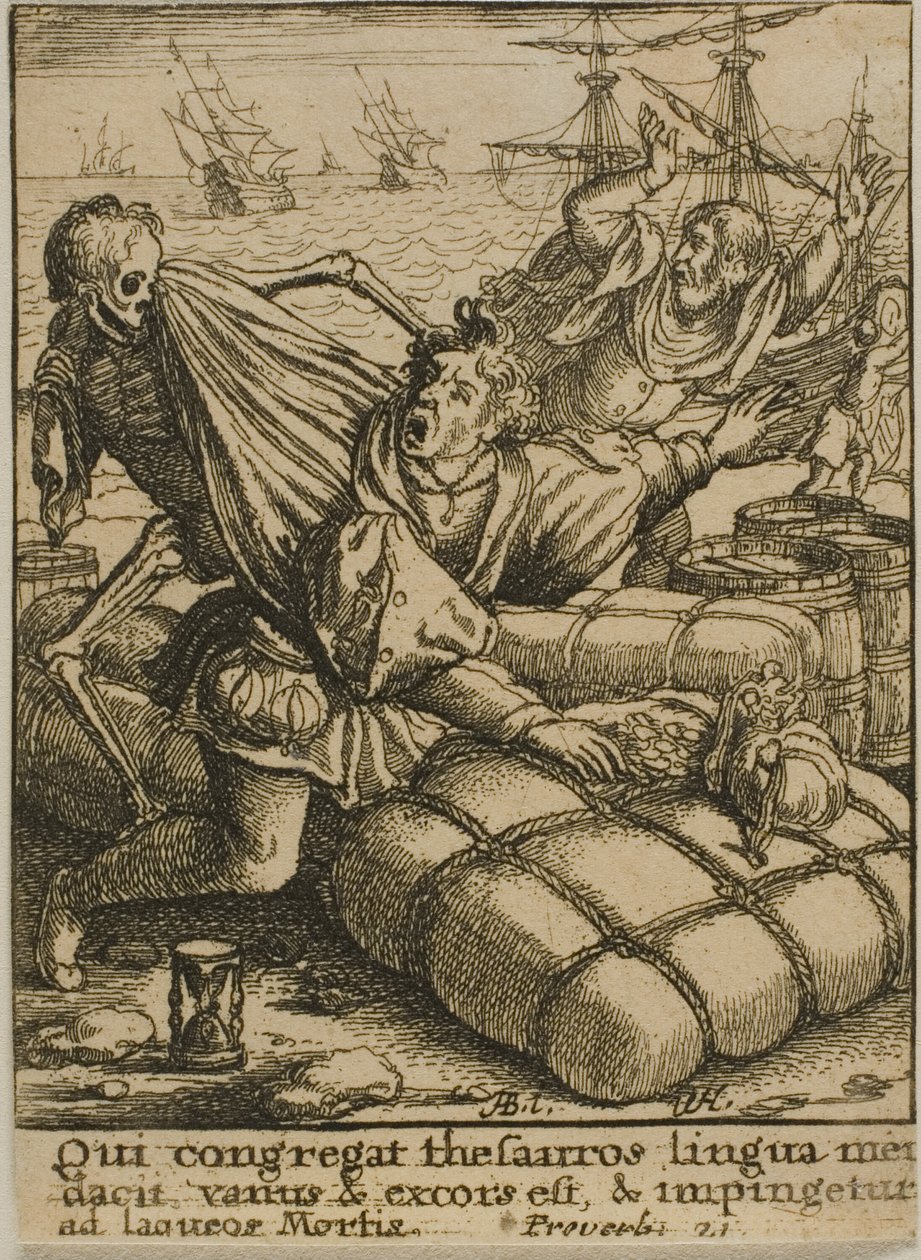 Obchodník a smrt od Wenceslaus Hollar