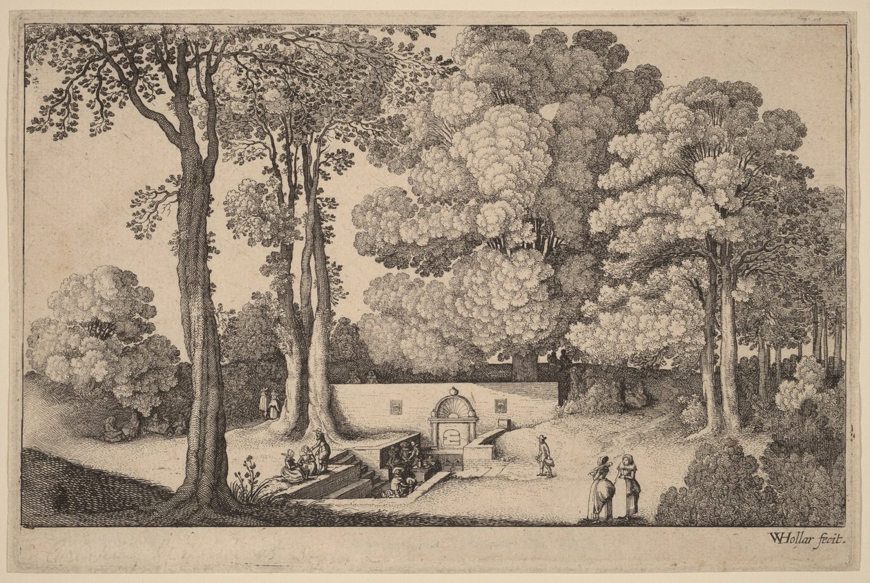 Minerální pramen od Wenceslaus Hollar
