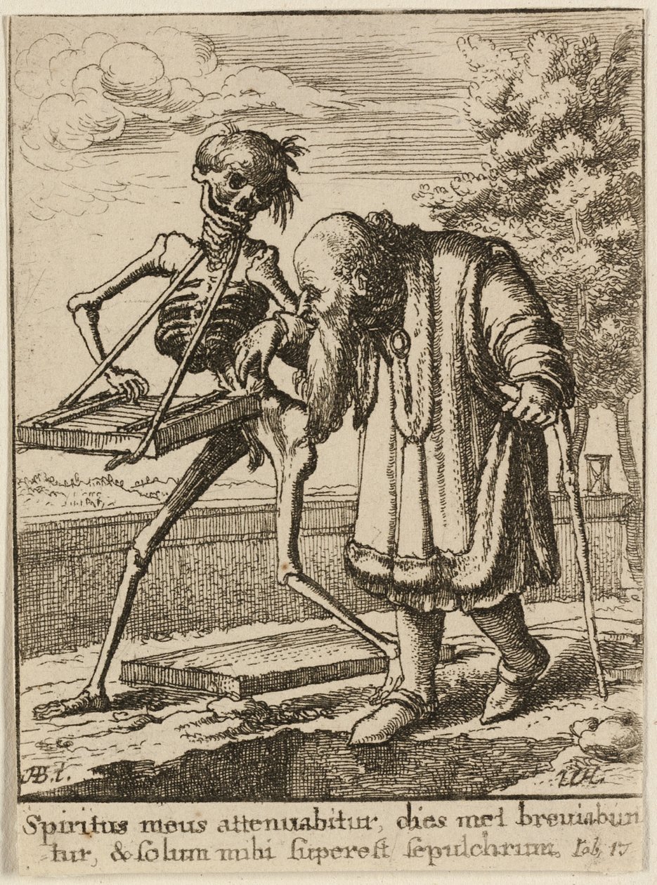 Stařec a smrt od Wenceslaus Hollar