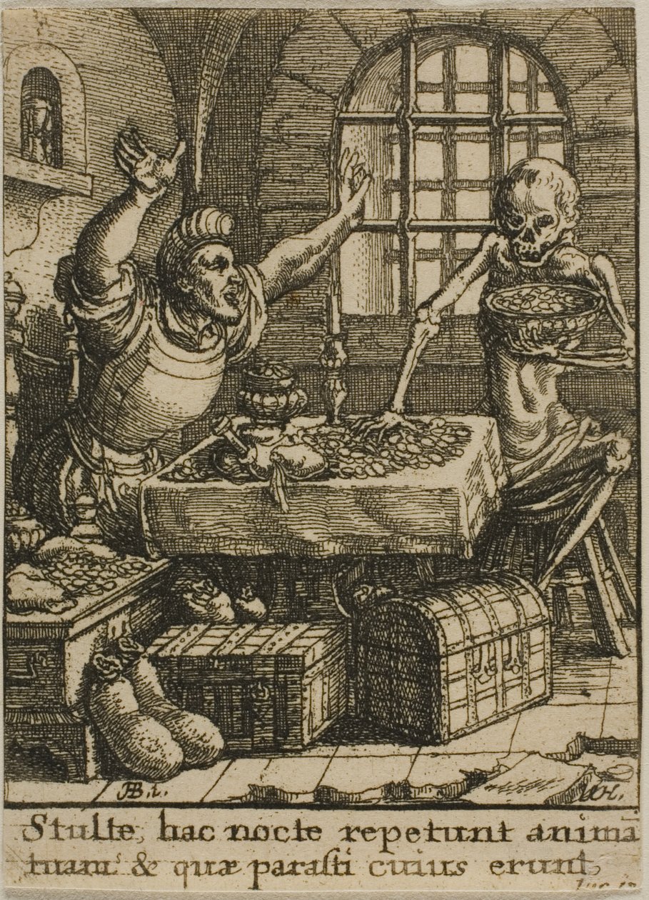 Bohatý muž a smrt od Wenceslaus Hollar