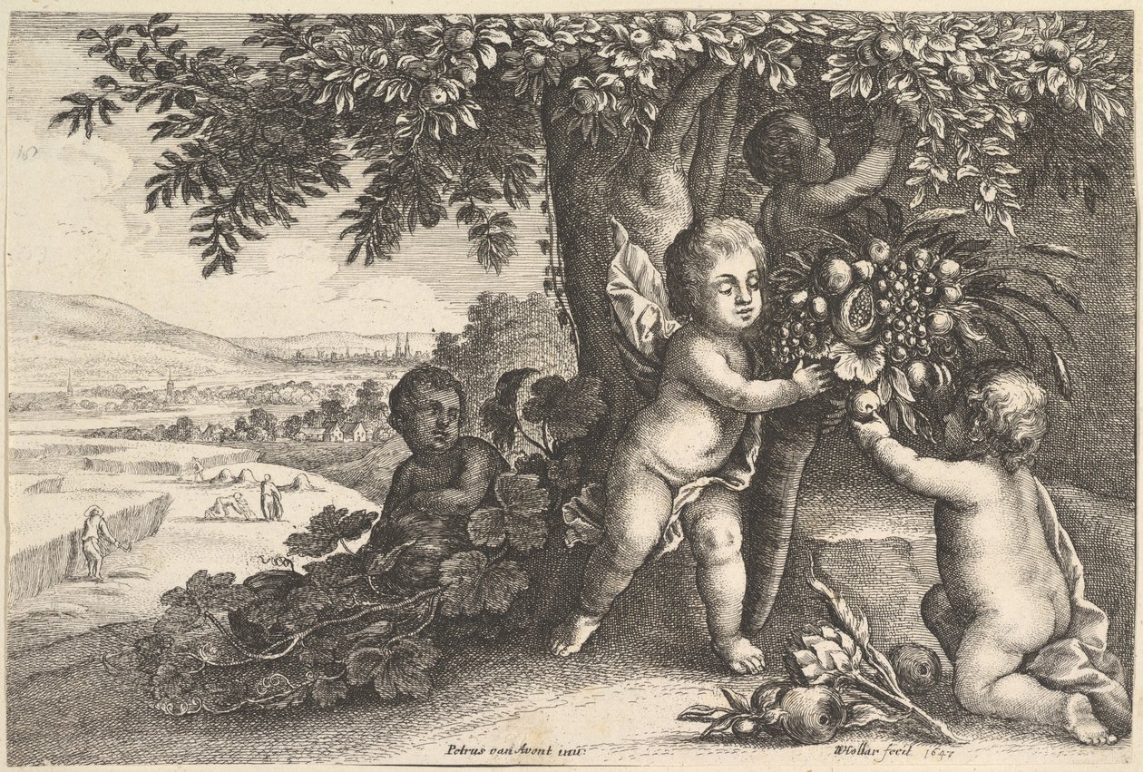 Řeka Bůh a chlapci, 1625-77. od Wenceslaus Hollar