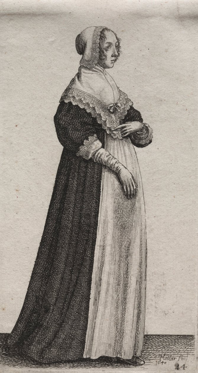Několik zvyků anglických žen, od šlechty po venkovské ženy..., 1640. od Wenceslaus Hollar