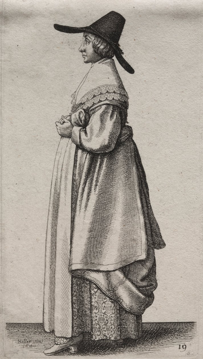 Několik zvyků anglických žen, od šlechty po venkovské ženy..., 1640. od Wenceslaus Hollar