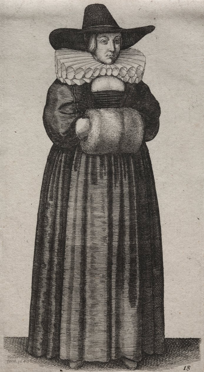 Několik zvyků anglických žen, od šlechty po venkovské ženy..., 1640. od Wenceslaus Hollar