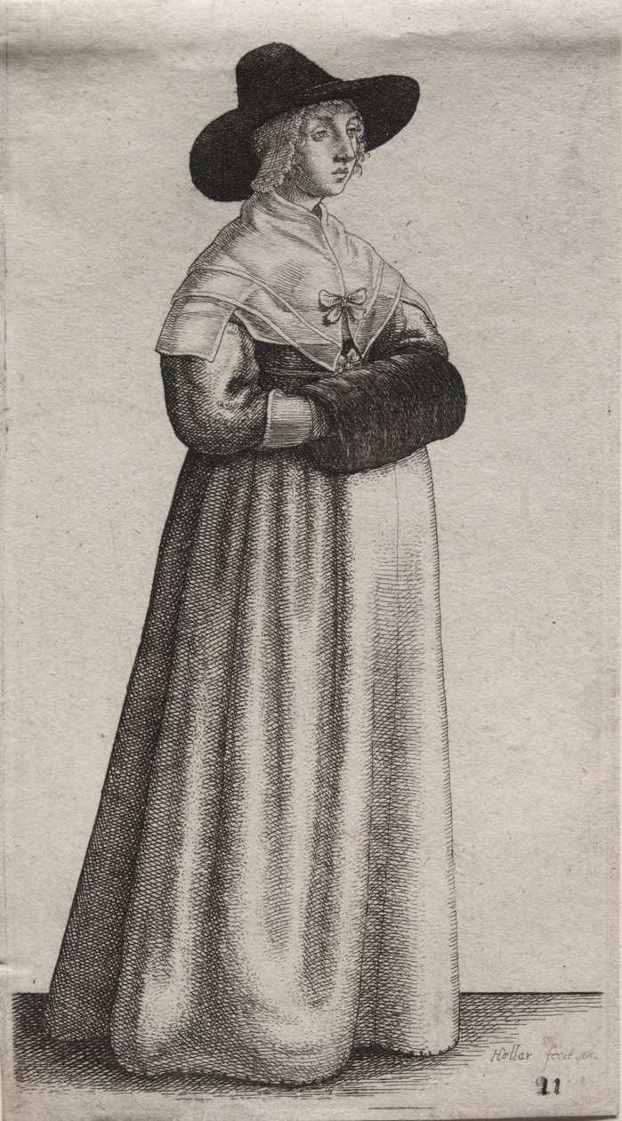 Několik zvyků anglických žen, od šlechty po venkovské ženy..., 1640. od Wenceslaus Hollar