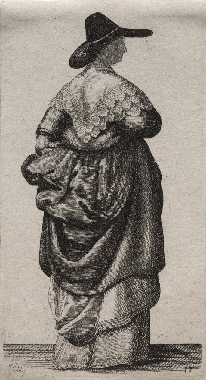 Několik zvyků anglických žen, od šlechty po venkovské ženy..., 1640. od Wenceslaus Hollar