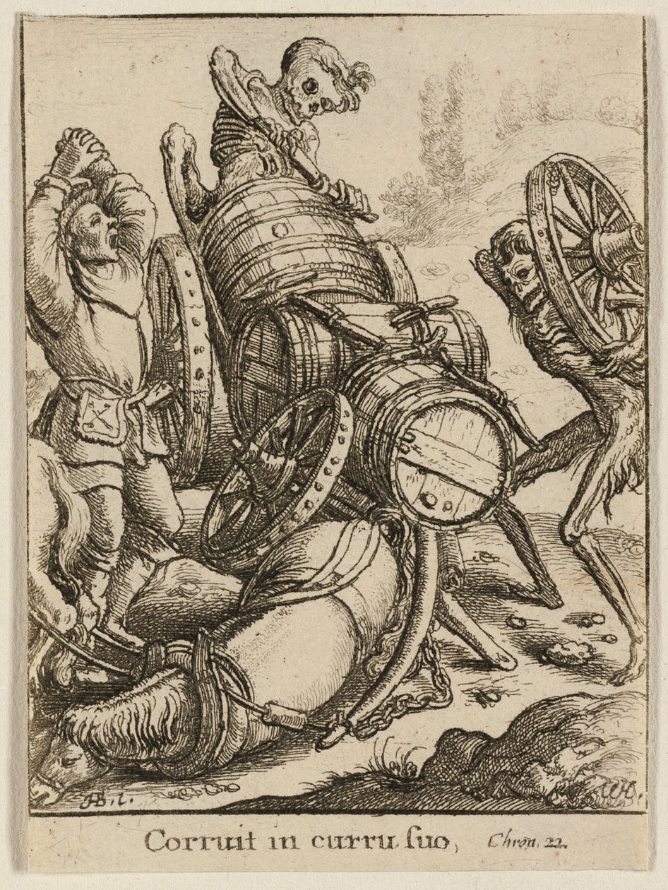 Vůz a smrt od Wenceslaus Hollar
