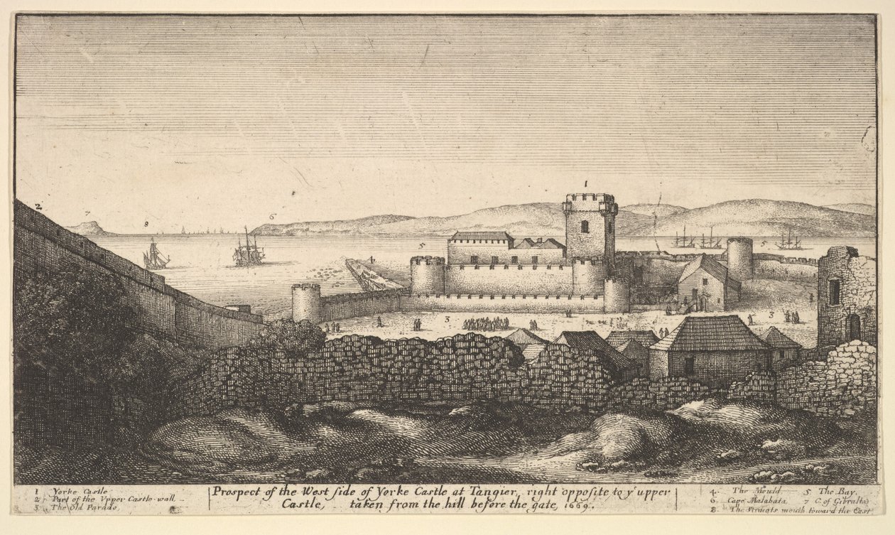 Západní strana hradu Yorke, 1669. od Wenceslaus Hollar