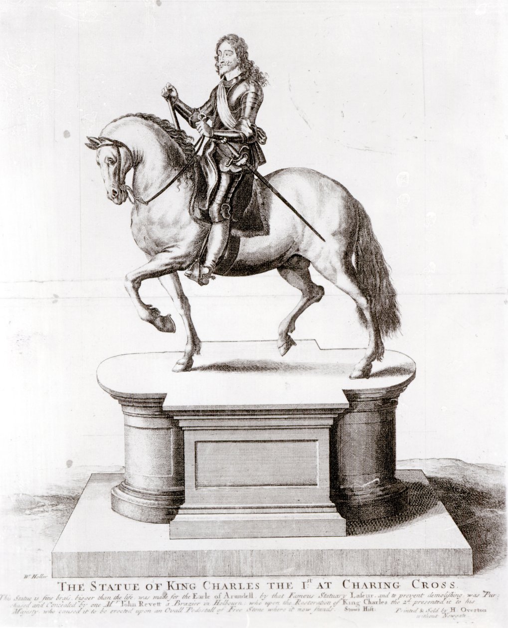Socha krále Karla I. u Charing Cross od Wenceslaus Hollar