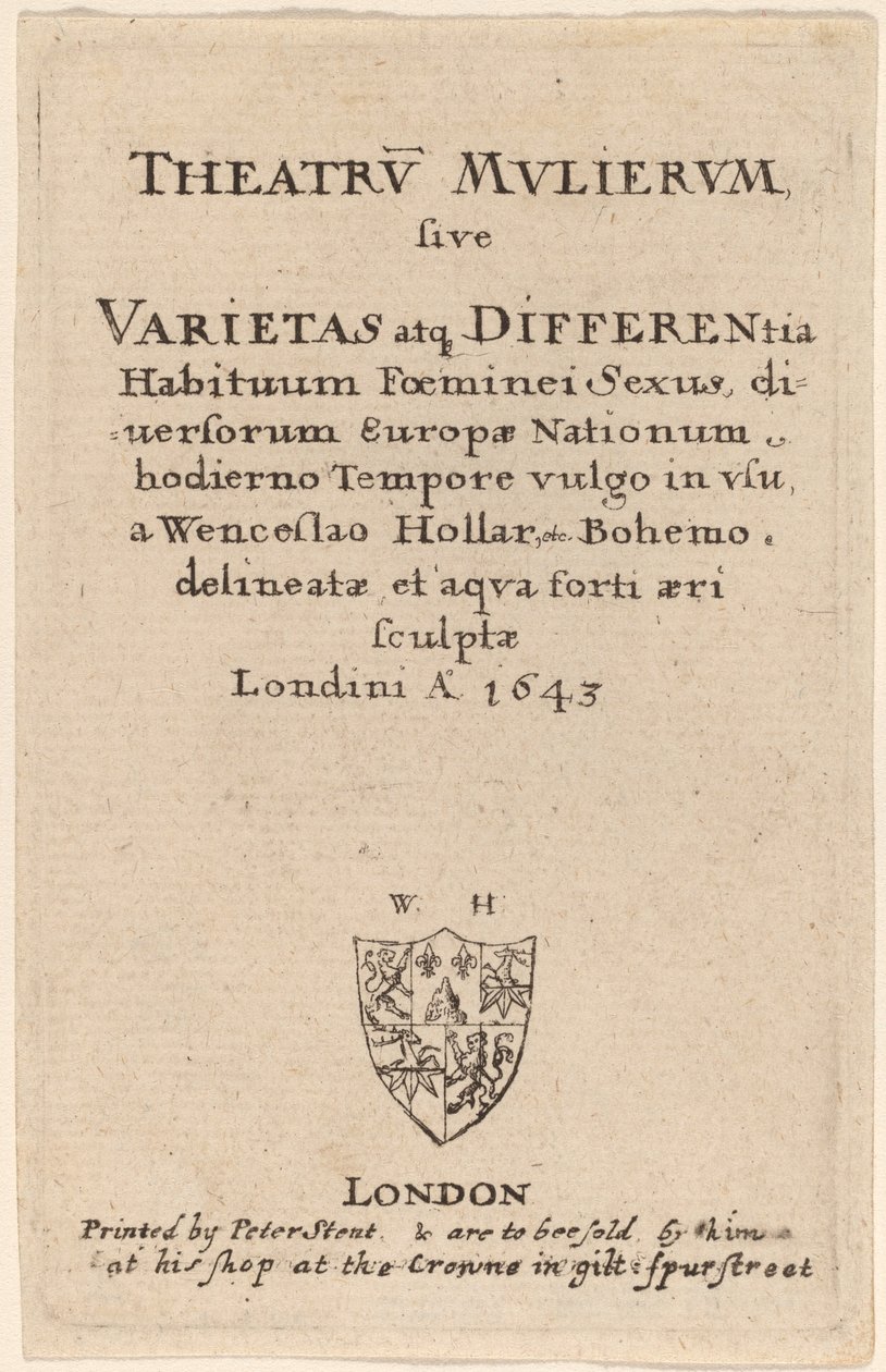 Divadlo žen: titulní strana od Wenceslaus Hollar