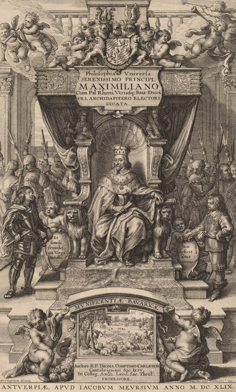 Titulní strana k filozofii univerzity, 1649 od Wenceslaus Hollar