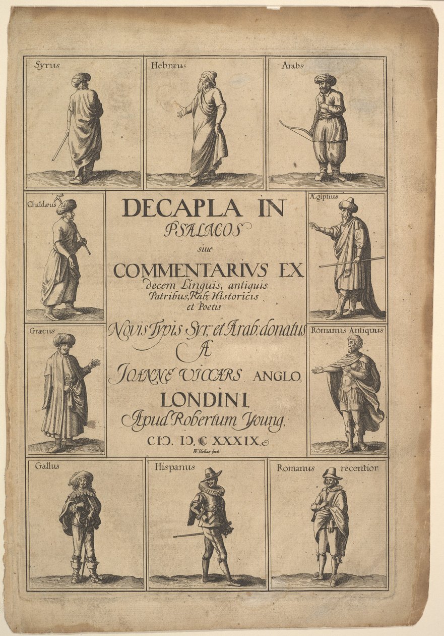 Titulní strana: Decapla in Psalmos, 1639. od Wenceslaus Hollar