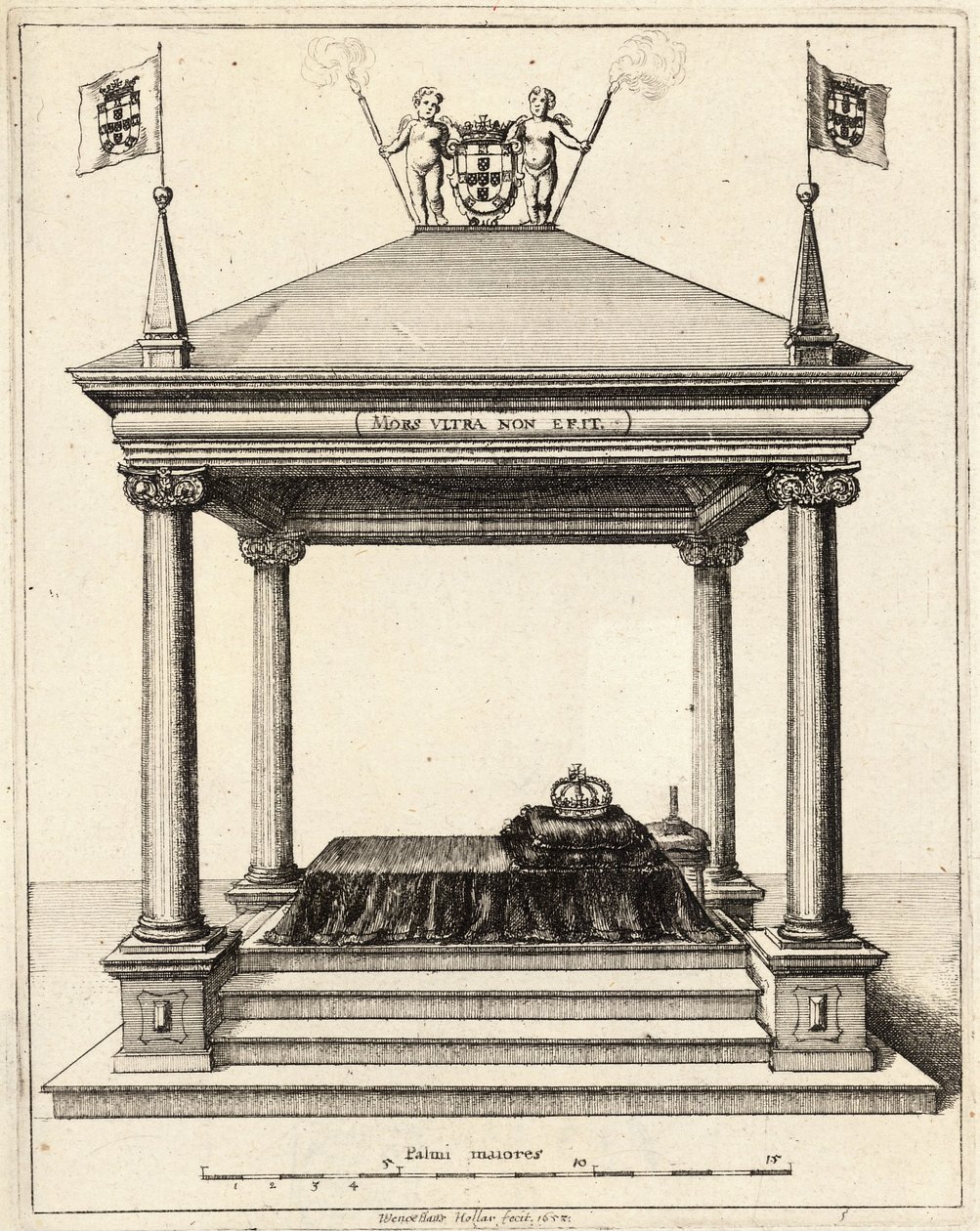 Hrobka prince Theodosia de Bragança stát 2 od Wenceslaus Hollar