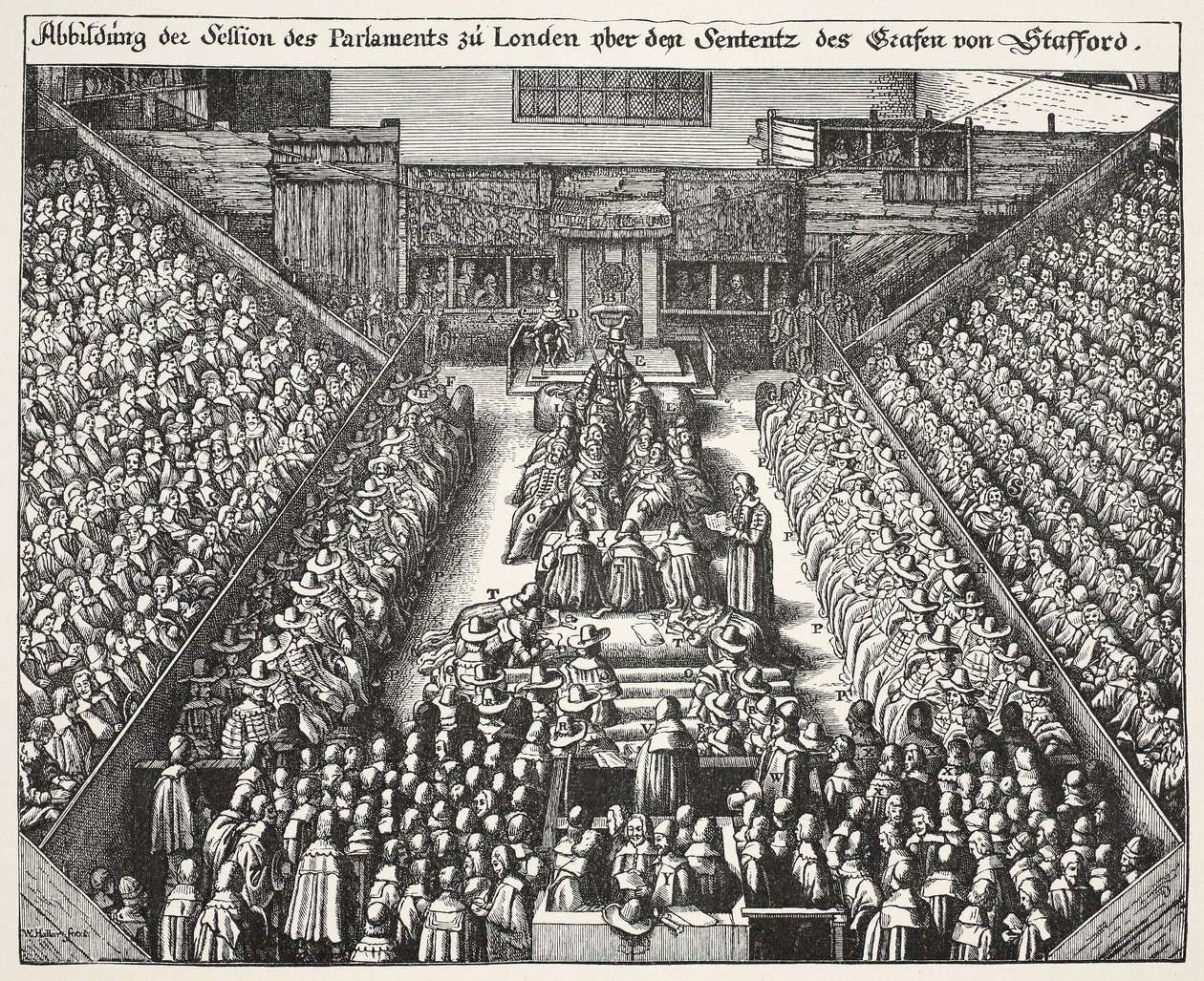 Soud se Straffordem, 22. března 1641 od Wenceslaus Hollar