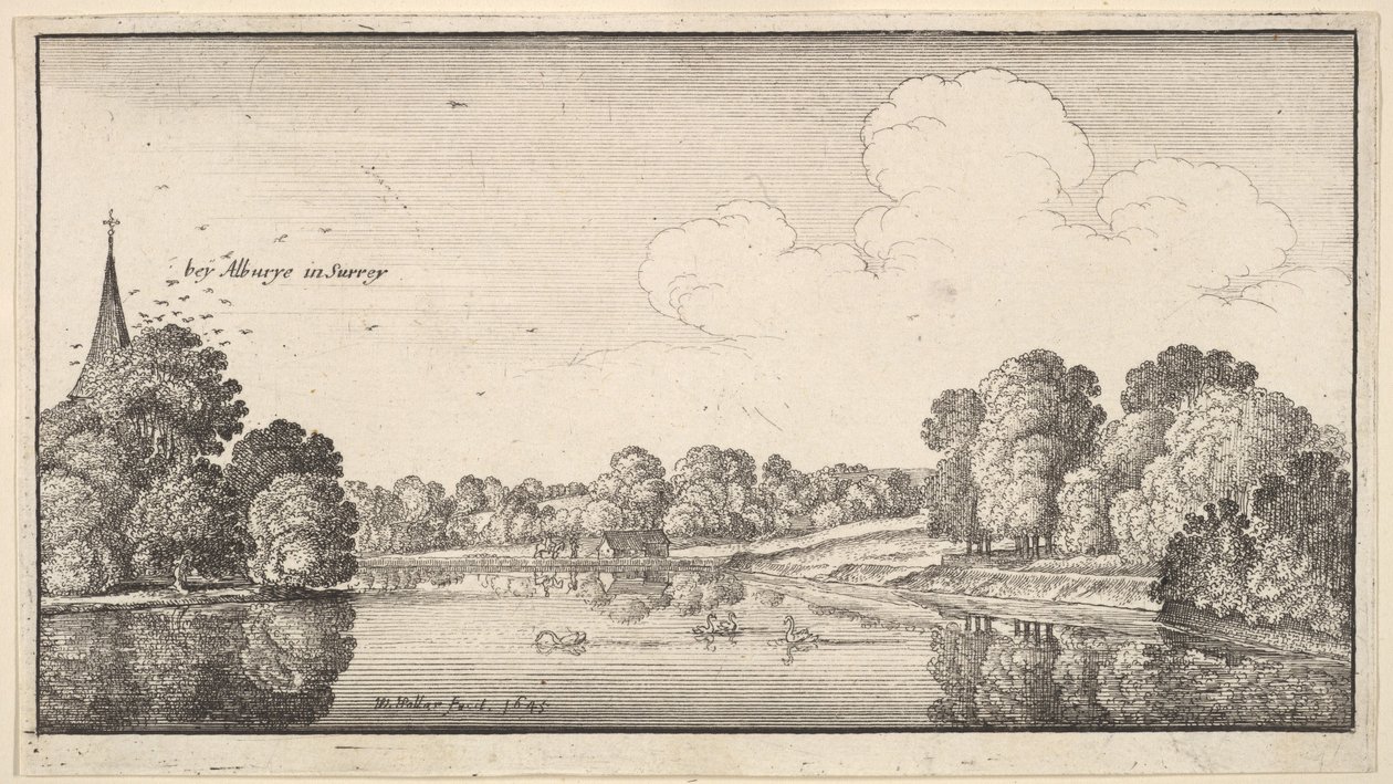 Pohled v okolí Albury od Wenceslaus Hollar