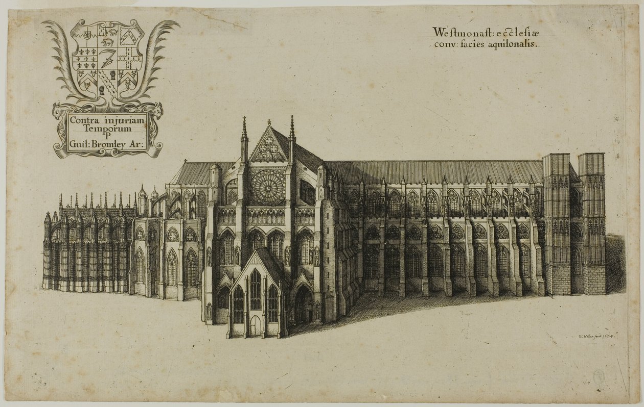 Pohled ze severního Westminsterského kostela od Wenceslaus Hollar