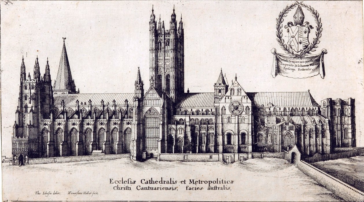Pohled na canterburskou katedrálu z jihu, c.1638-66 od Wenceslaus Hollar
