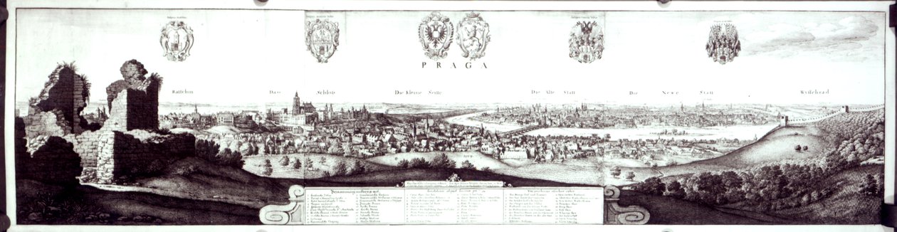 Pohled na Prahu, 1649 od Wenceslaus Hollar