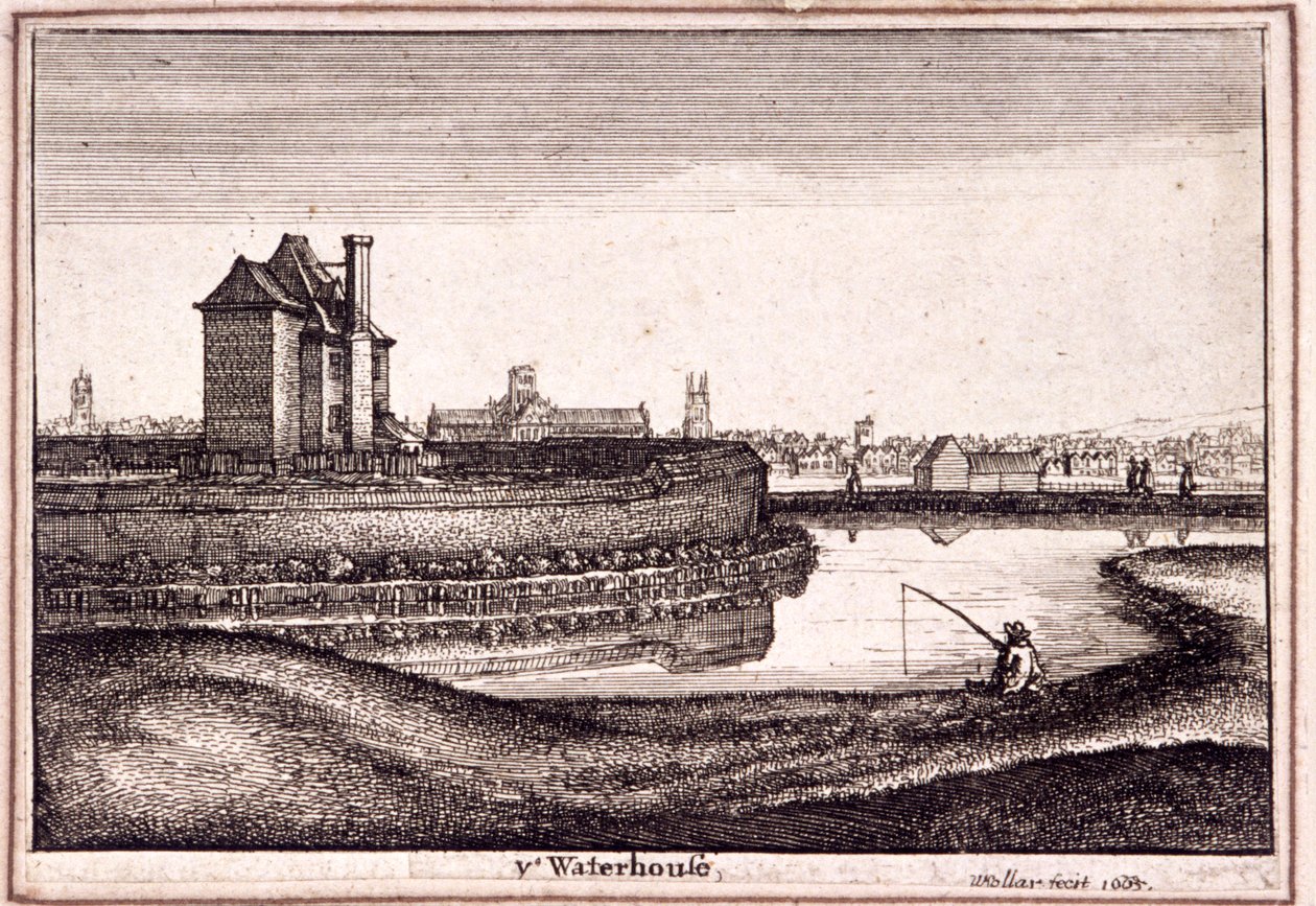 Pohled na oblast kolem New River Head, Finsbury, Londýn, 1665 od Wenceslaus Hollar