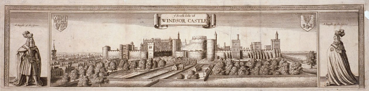 Pohled na jižní stranu hradu Windsor, Berkshire, c1660 od Wenceslaus Hollar