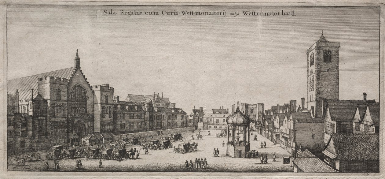 Pohledy na Londýn: New Palace Yard s Westminster Hall a Clock House, 1647. od Wenceslaus Hollar