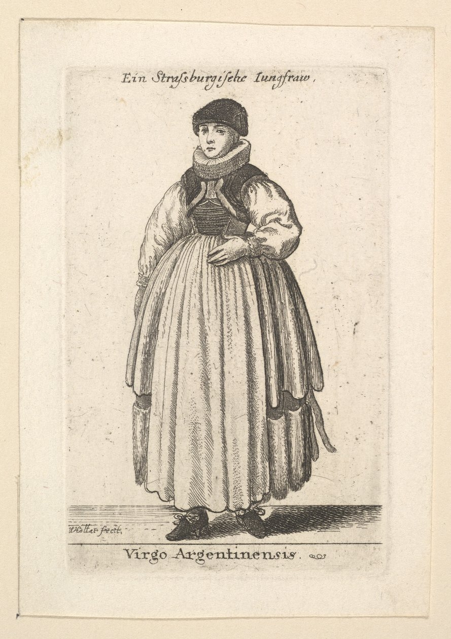 Panna Argentinensis. Neprovdaná žena ze Štrasburku, 1625-77. od Wenceslaus Hollar