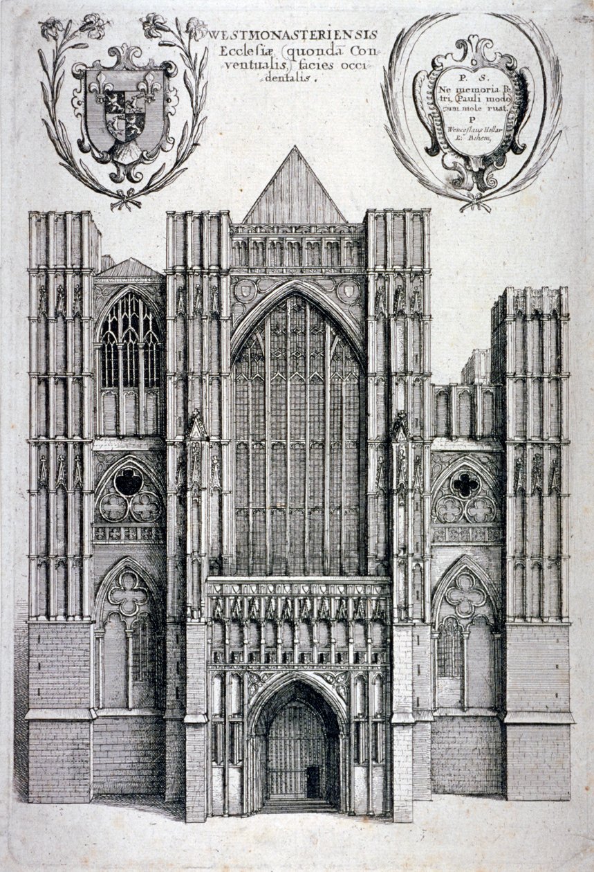 Westminsterské opatství, Londýn, c1650 od Wenceslaus Hollar