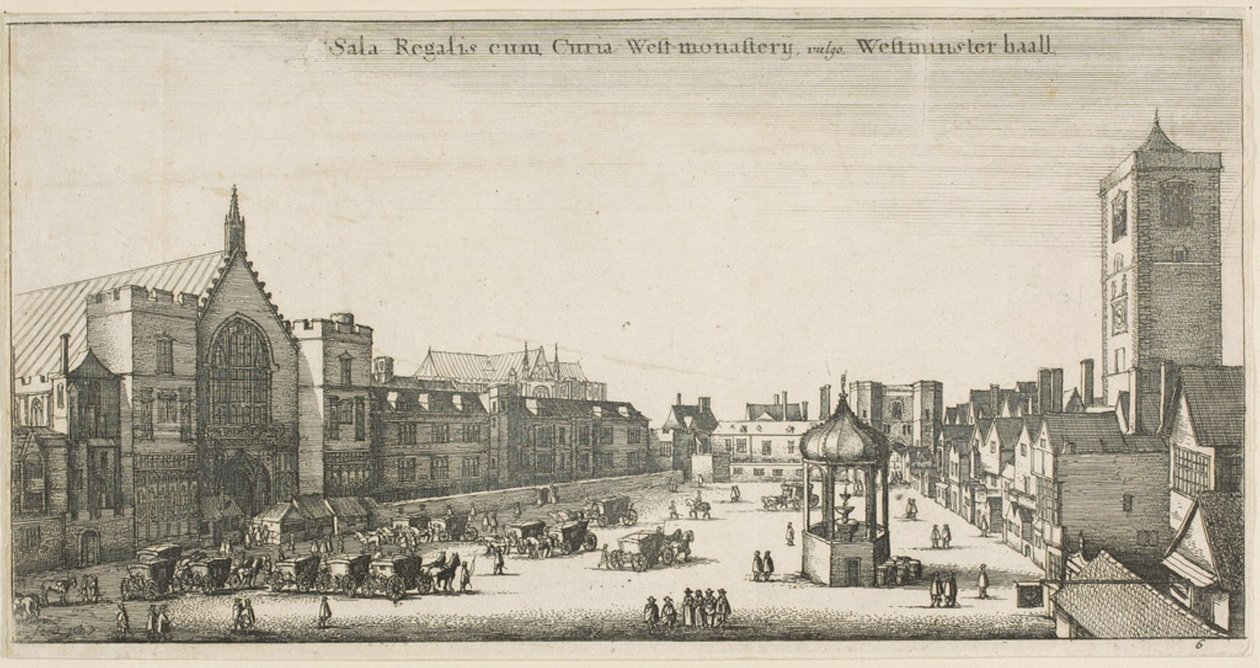 Westminster Hall (New Palace Yard and the Clock House) od Wenceslaus Hollar
