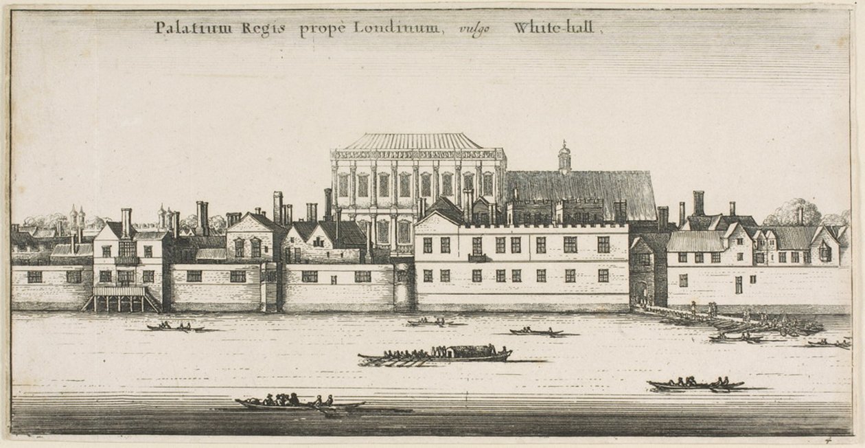 Whitehall od řeky od Wenceslaus Hollar