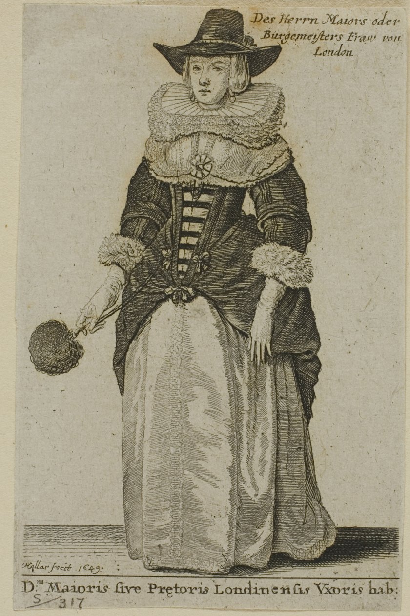 Manželka londýnského starosty od Wenceslaus Hollar