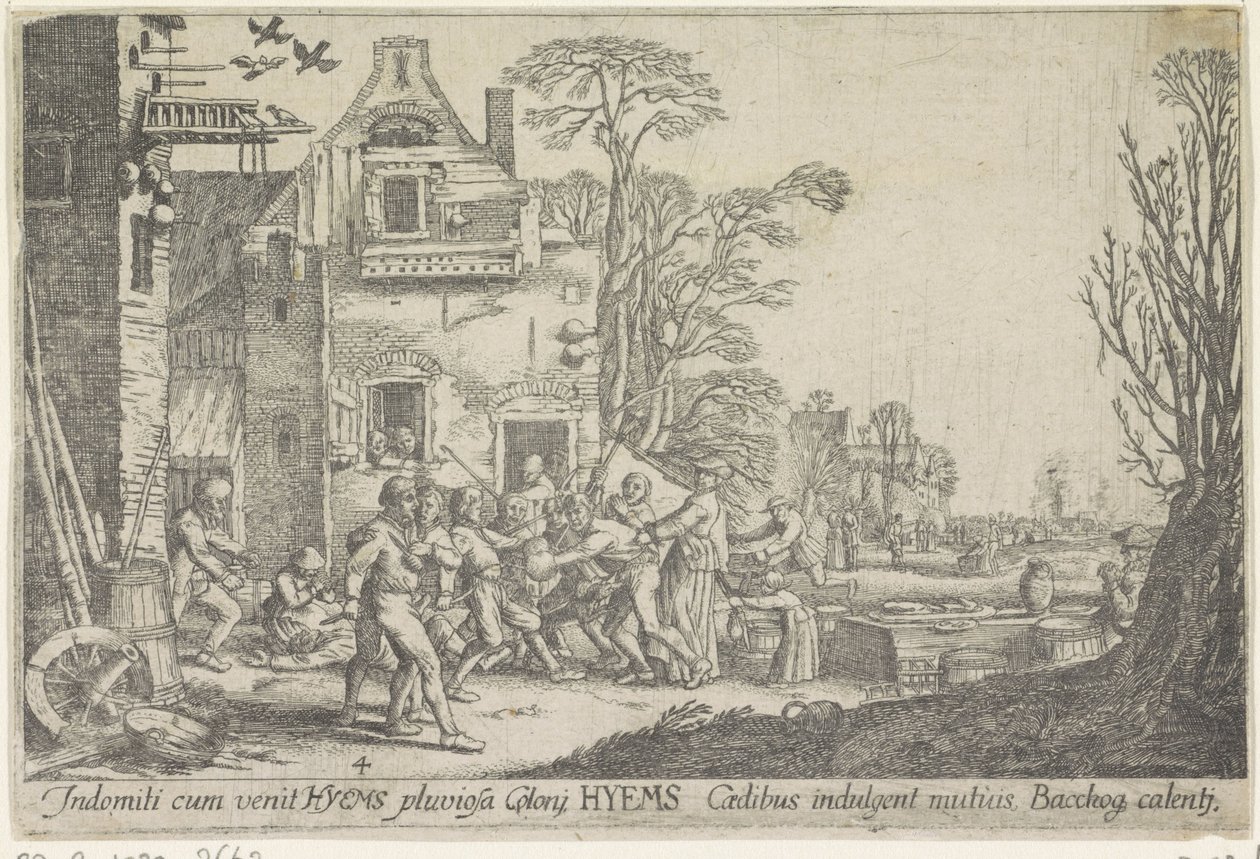 Zima Hyems (název na objektu) The Four Seasons (název série) od Wenceslaus Hollar