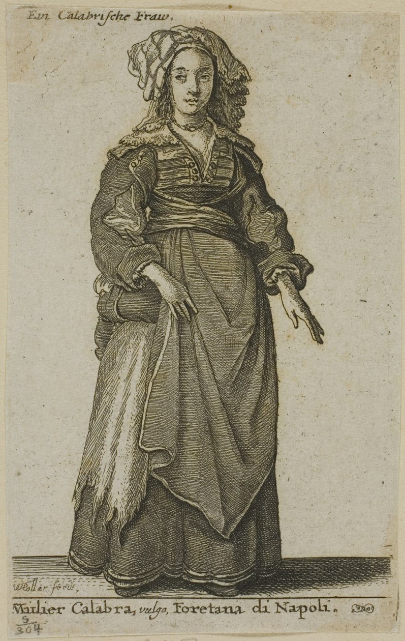 Žena z Kalábrie od Wenceslaus Hollar