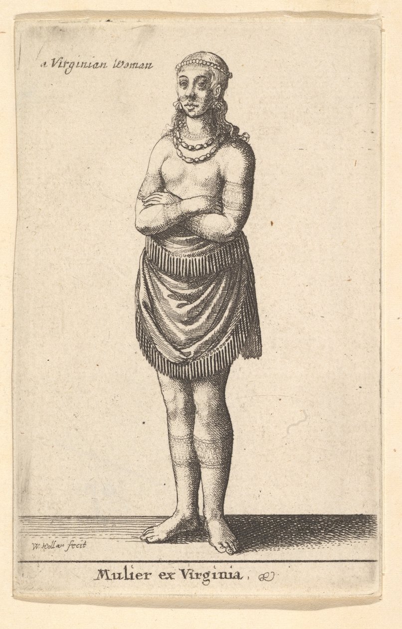 Žena z Virginie, ca. 1643. od Wenceslaus Hollar