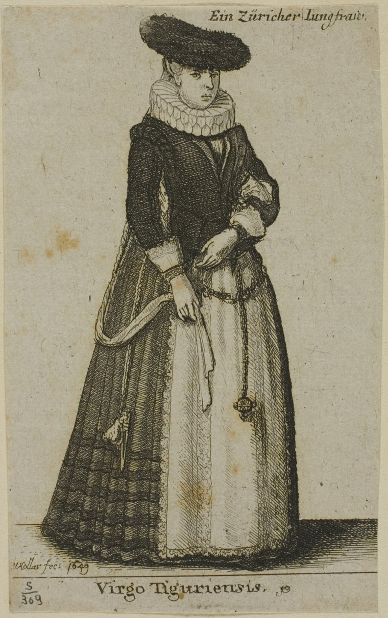 Mladá žena z Curychu od Wenceslaus Hollar
