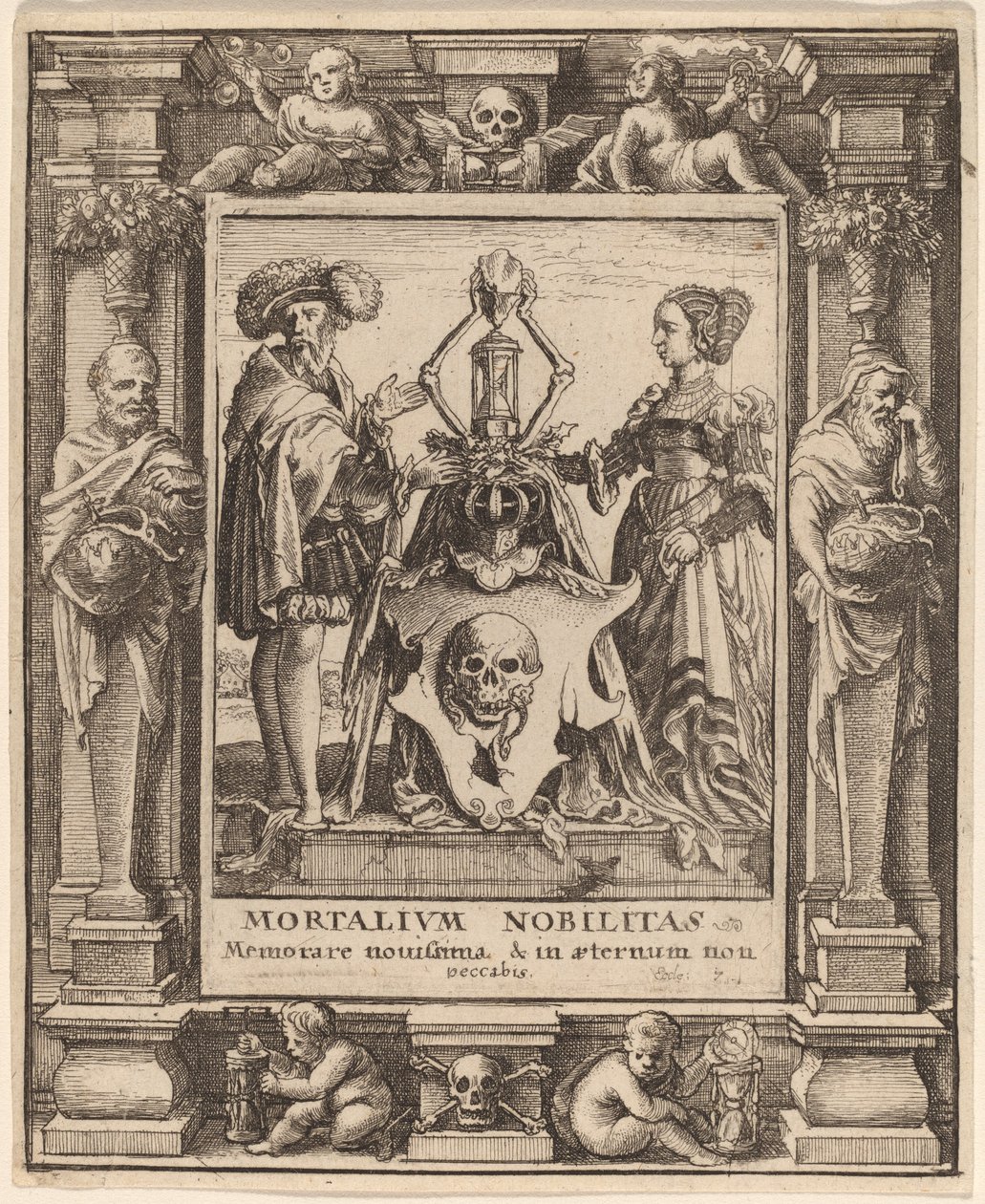 Erb smrti od Wenceslaus Hollar after Hans Holbein the Younger after Abraham van Diepenbeeck