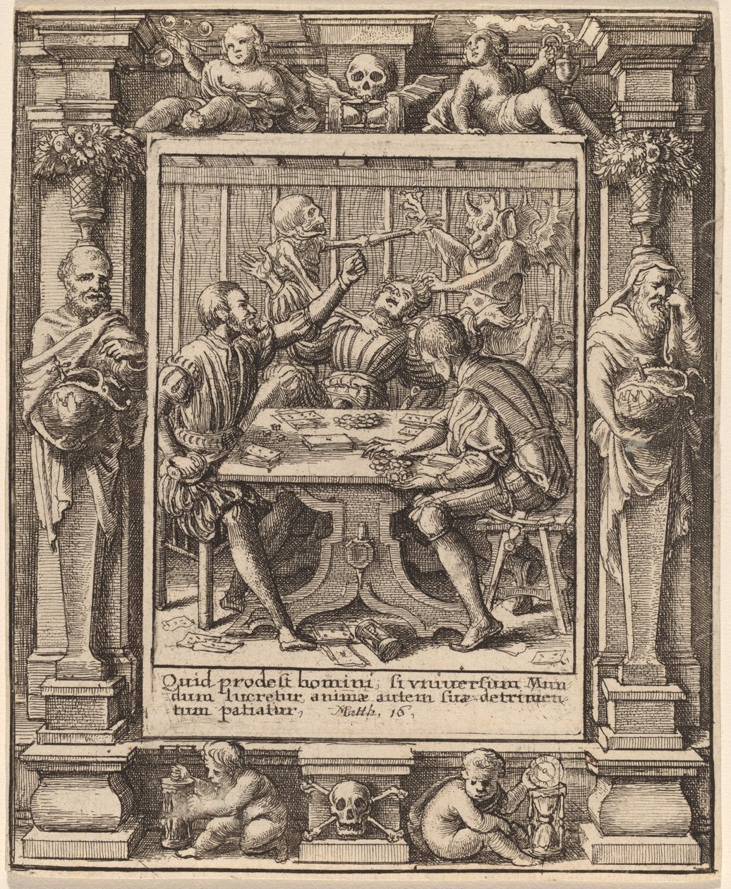 Gamesteři od Wenceslaus Hollar after Hans Holbein the Younger after Abraham van Diepenbeeck