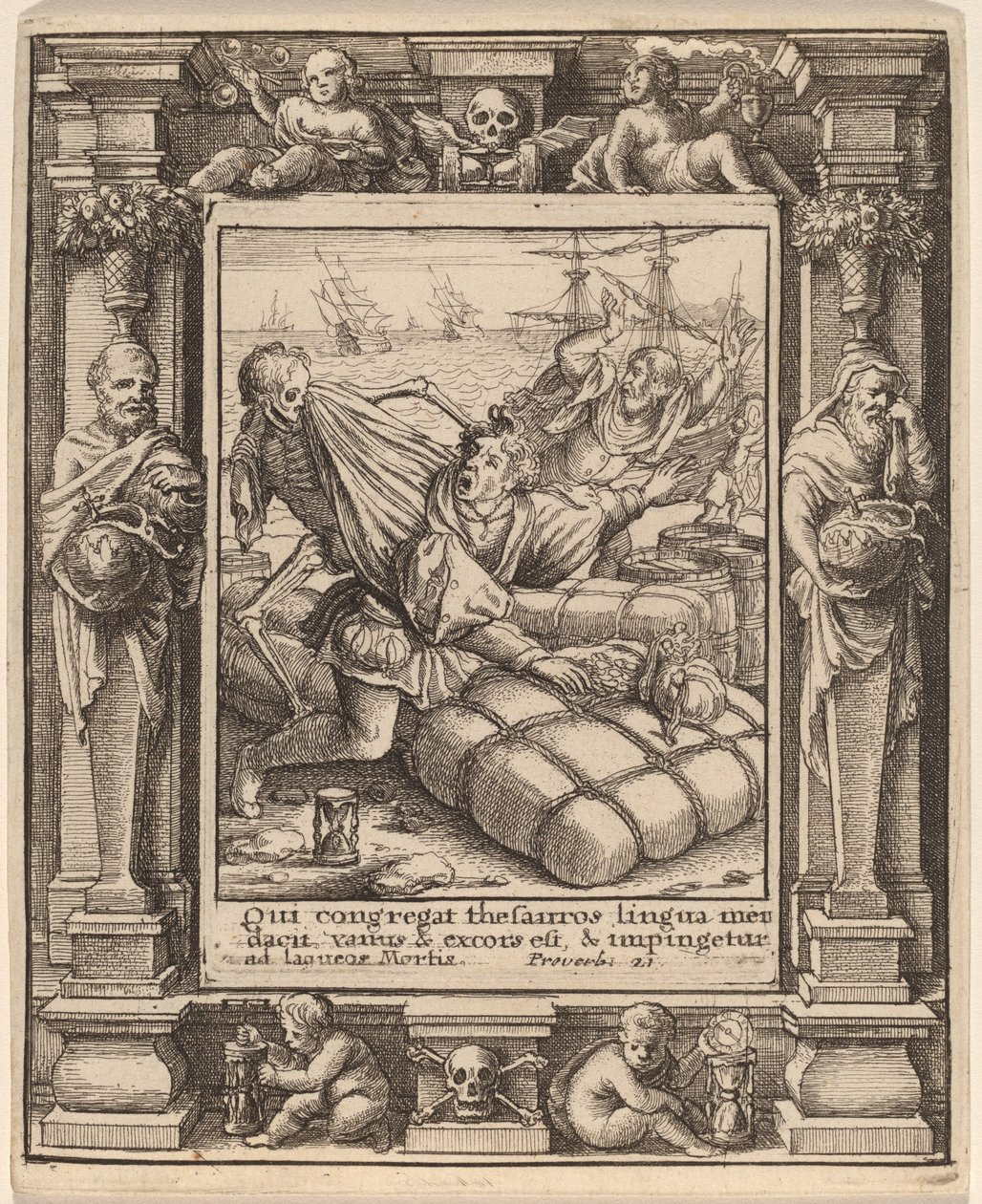 Obchodník od Wenceslaus Hollar after Hans Holbein the Younger after Abraham van Diepenbeeck