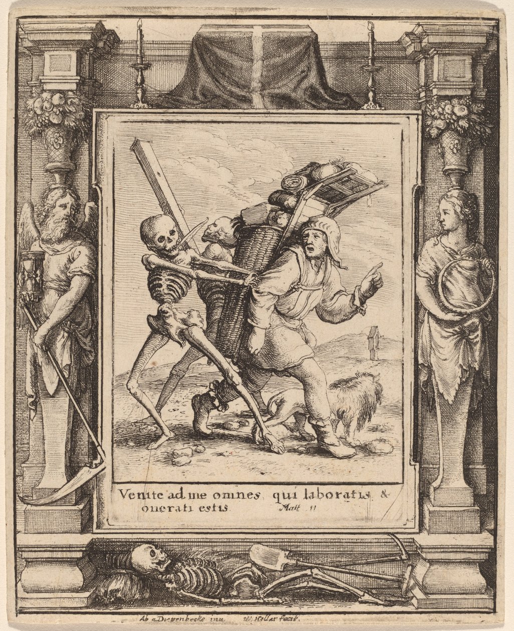 Podomní obchodník od Wenceslaus Hollar after Hans Holbein the Younger after Abraham van Diepenbeeck