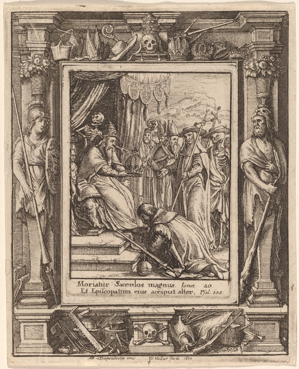 Papež od Wenceslaus Hollar after Hans Holbein the Younger after Abraham van Diepenbeeck