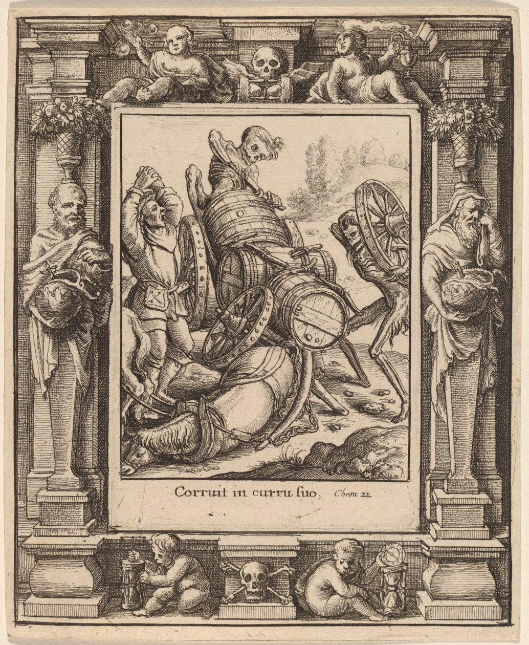Vozka od Wenceslaus Hollar after Hans Holbein the Younger after Abraham van Diepenbeeck